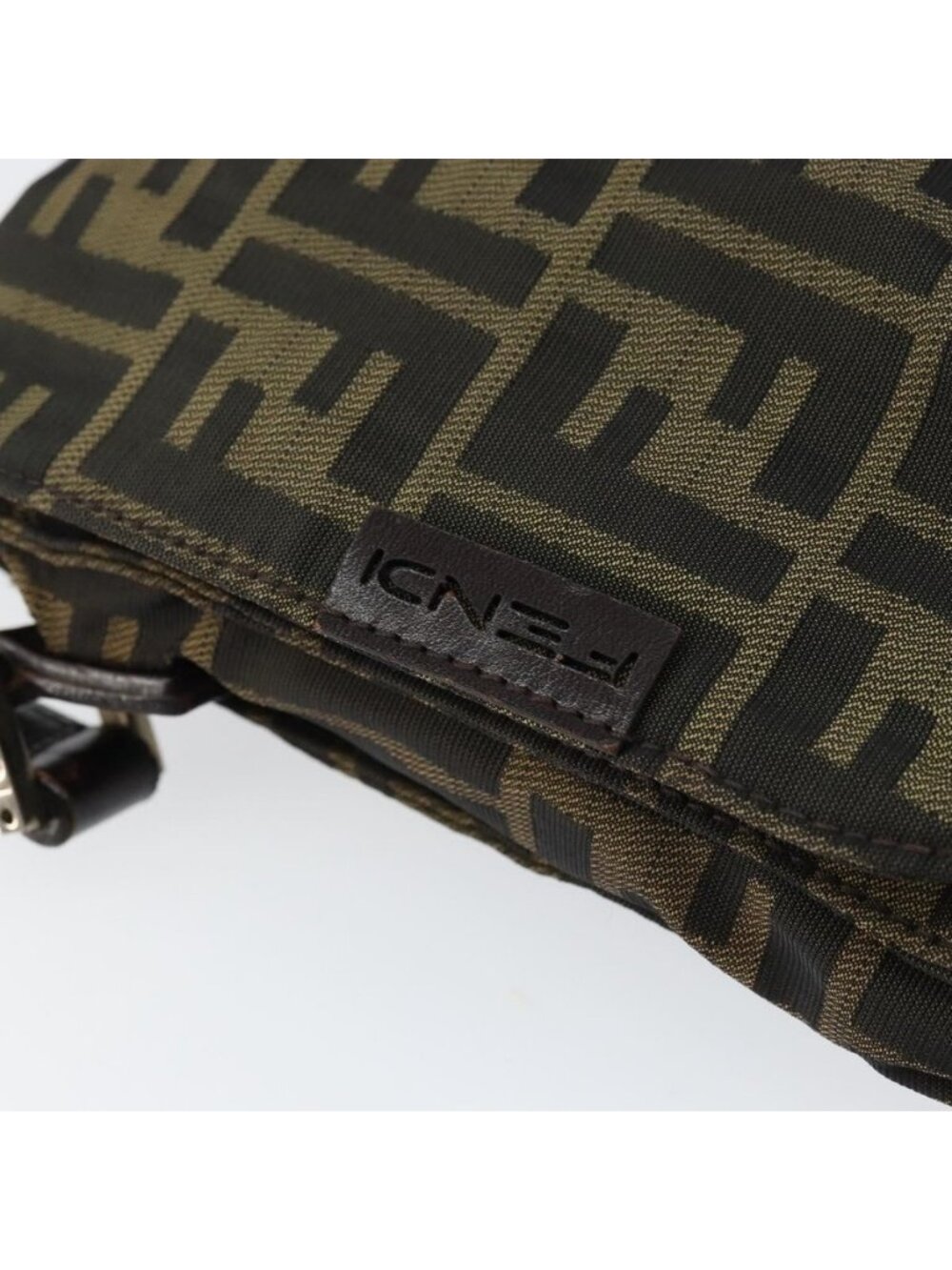 Authentic FENDI Zucca Canvas Shoulder Bag Black Brown - Picture 16 of 16
